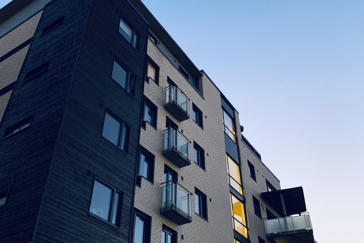 Modern multifamily apartment building